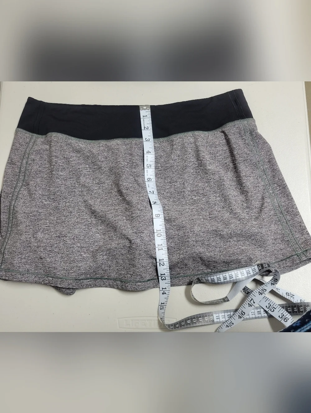 lululemon Pace Rival Skirt With Shorts Heather Gray Black Size 10 Tall.